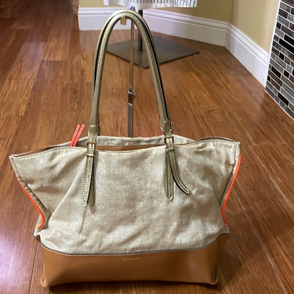 Dimoni leather and canvas bag